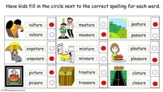 How to Teach Kids Words Endings 'ure', 'sure' and 'ture'