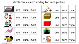 How to Teach Kids Words Endings 'ure', 'sure' and 'ture'