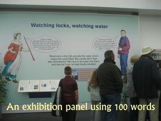 An exhibition panel using 100 words
 