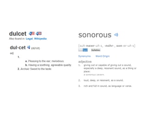 Words to describe sound