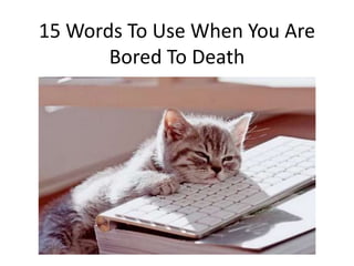 15 Words To Use When You Are
Bored To Death
 