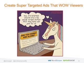 59@erinsagin @andrewcaravella
Create Super Targeted Ads That WOW Viewers
 