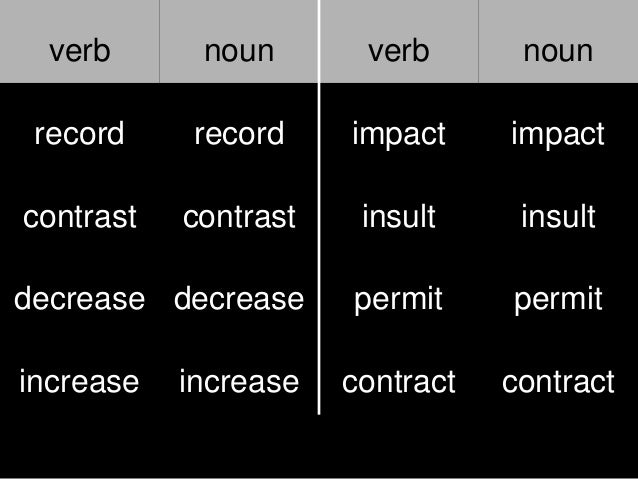 noun form contract Word stress