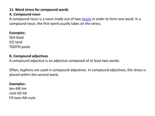 Wordstress rules (word stress pattern in english words) | PDF