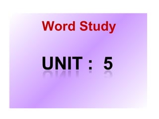 Word Study 