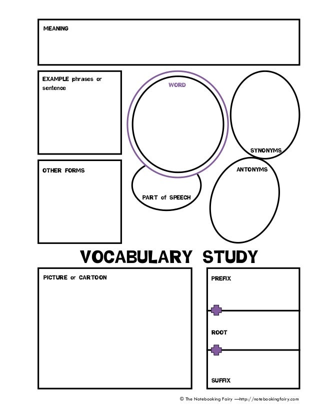 Word study worksheet