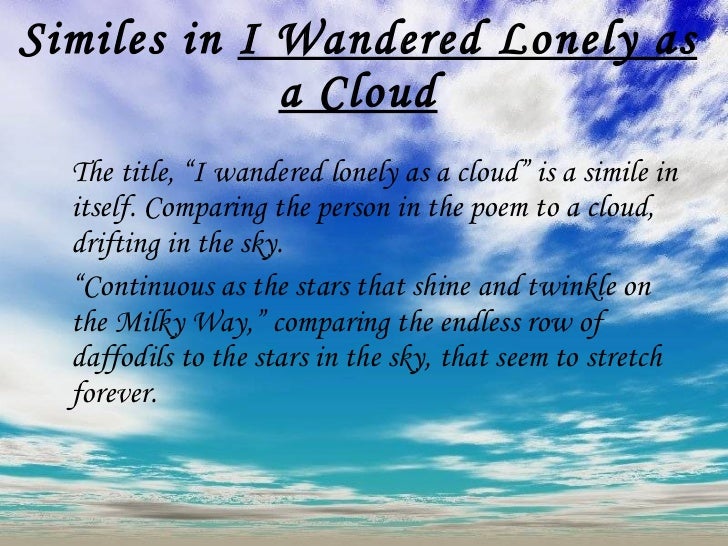 I Wondered Lonely As A Cloud Wordsworth 5