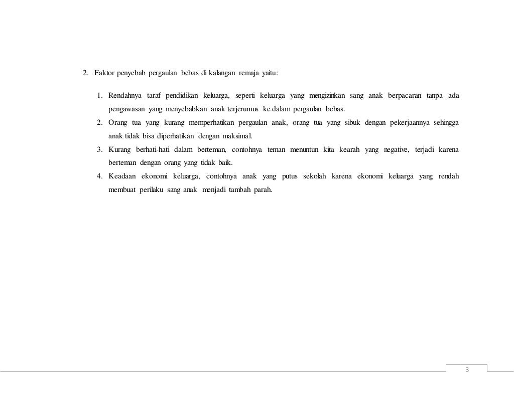 Makala tentang pergaulan bebas