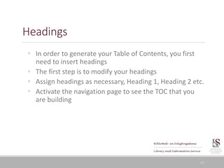 Tips and tricks for MS Word for formatting documents | PPTX