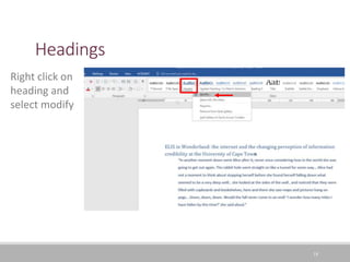 Tips and tricks for MS Word for formatting documents | PPTX