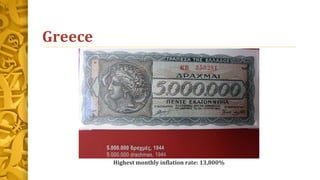 Greece
Highest monthly inflation rate: 13,800%
 
