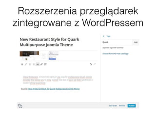Rozszerzenia przeglądarek
zintegrowane z WordPressem
 