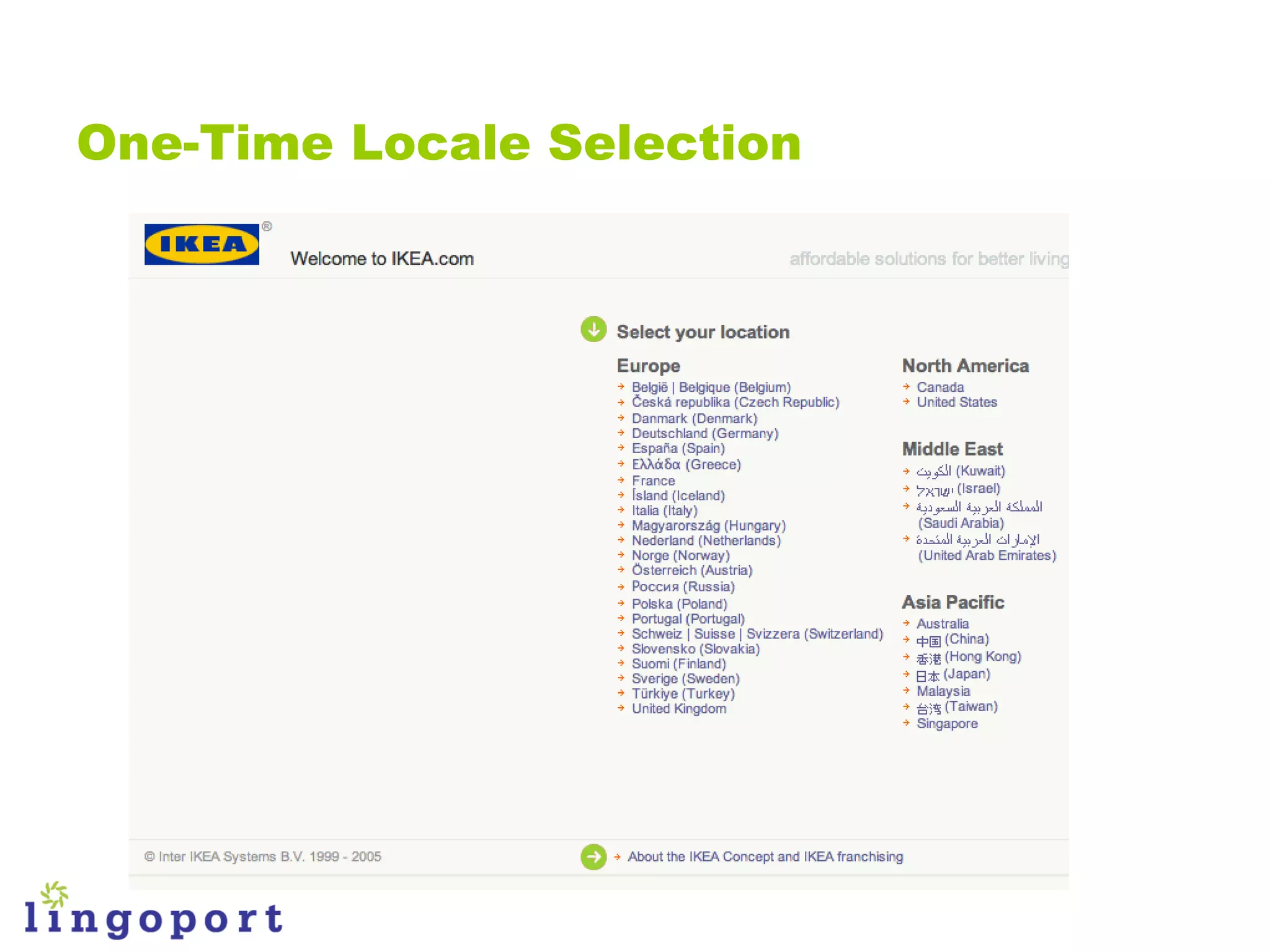 One-Time Locale Selection
 