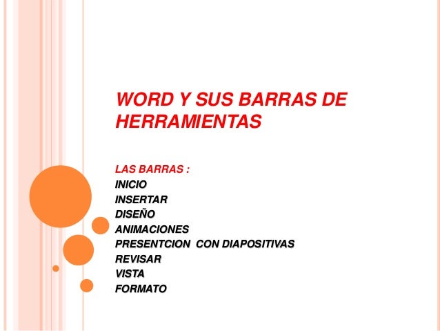 Word Y Sus Barras De Herramientas