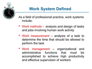 WORK elements industrial engineeing concept | PPTX