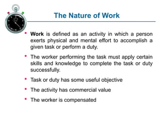 WORK elements industrial engineeing concept | PPTX