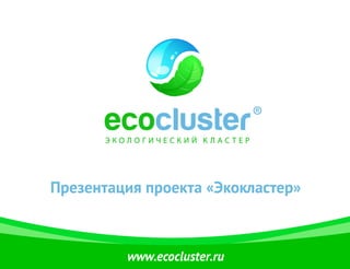 Презентация проекта «Экокластер»



         www.ecocluster.ru
 