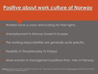 Work culture of norway | PPTX