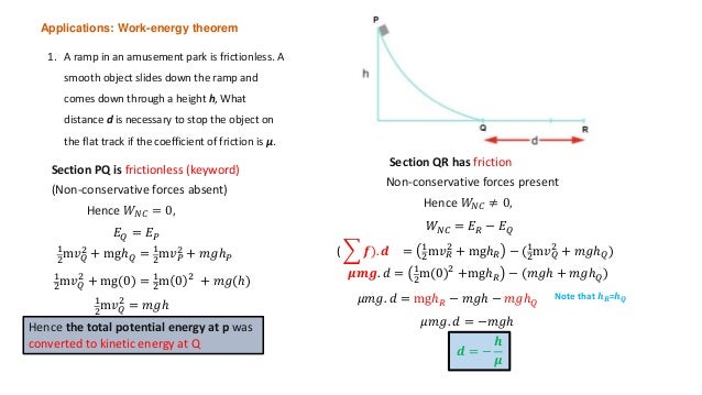 work energy theorem summary 7 may 2015 work energy theorem