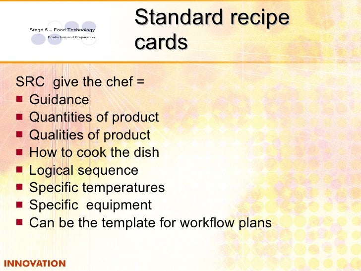 standard recipe card example