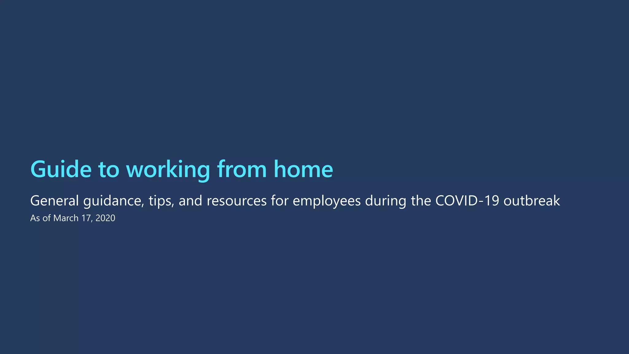 Guide to working from home PPT