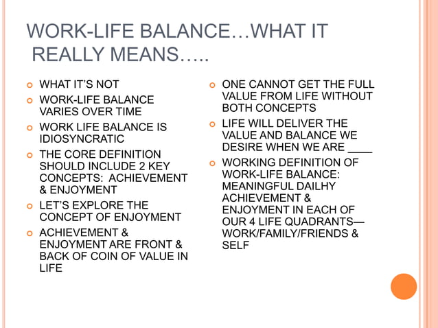 Work life balance | PPT