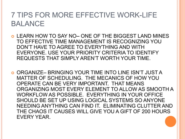 Work life balance | PPT