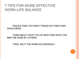 Work life balance | PPTX