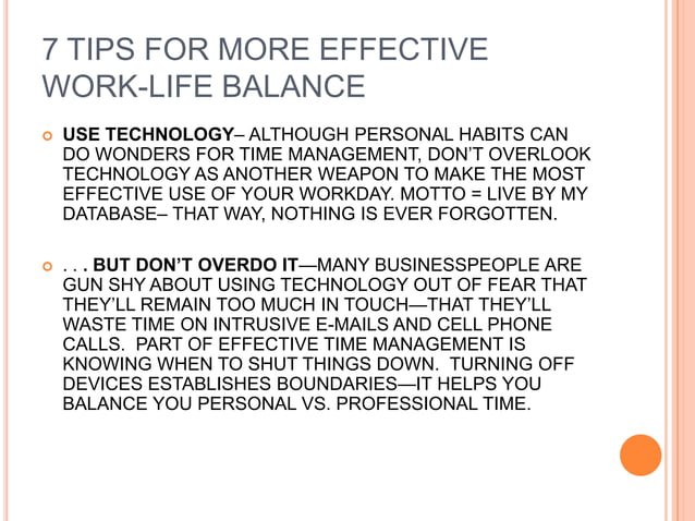 Work life balance | PPT