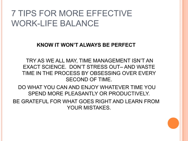 Work life balance | PPT