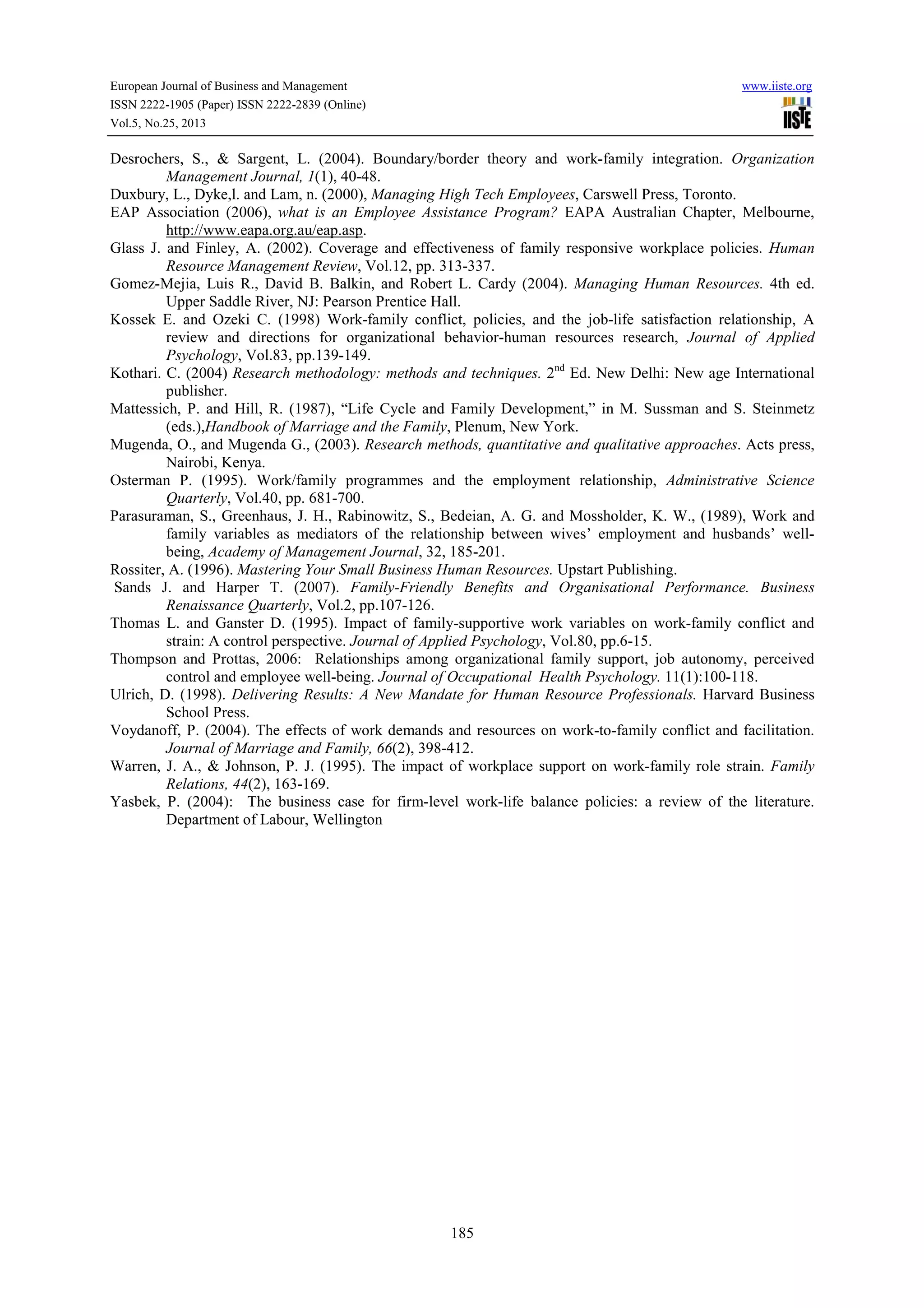 Work life balance practices on employee job performance at eco bank ...