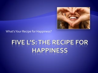 What’s Your Recipe for Happiness? 
 