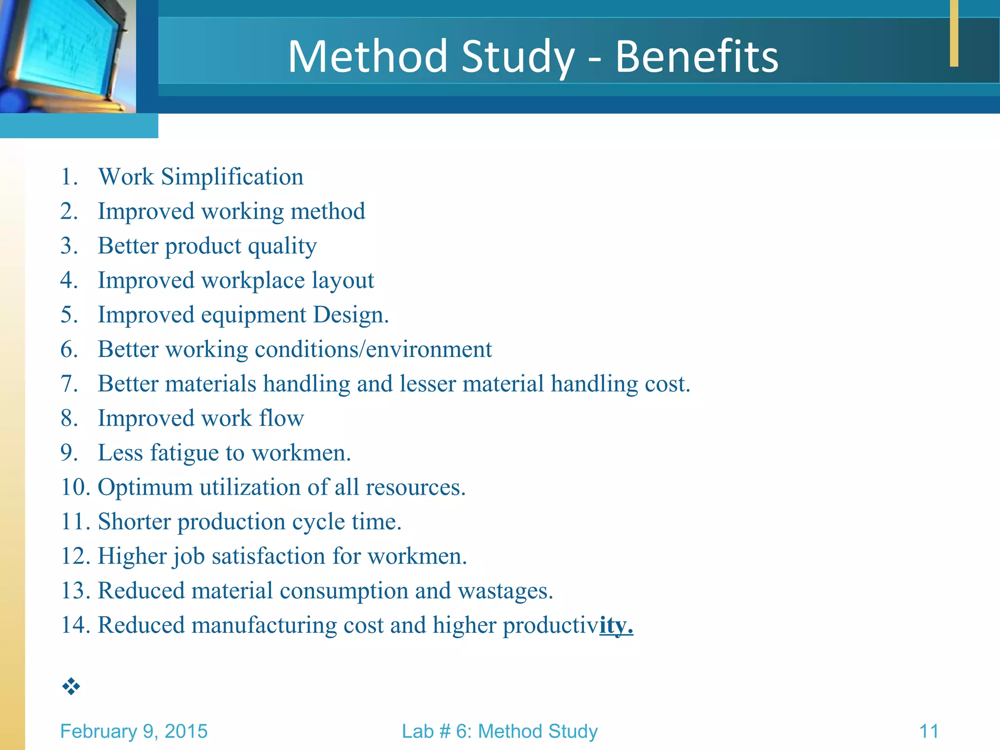 Work Study- Methods Study | PPT