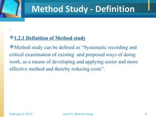 Work Study- Methods Study | PPT