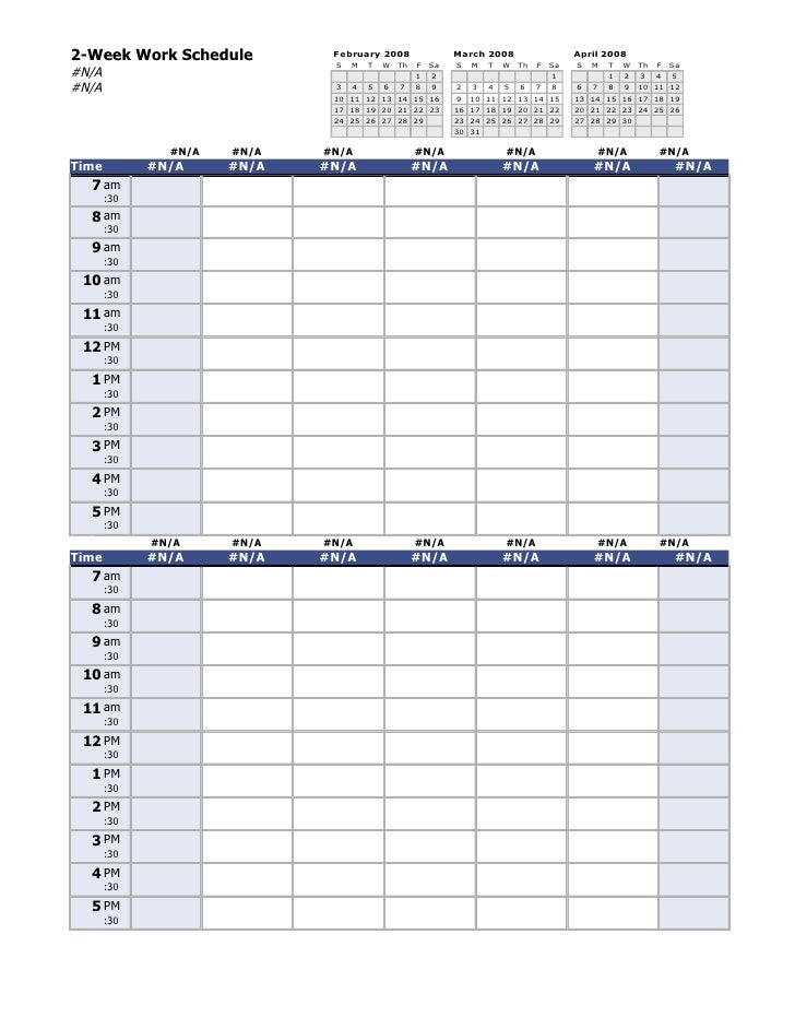 Work Schedule Work Schedule
