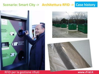 Scenario: Smart City -> Architettura RFID -> Case history

RFID per la gestione rifiuti

www.rf-id.it

 