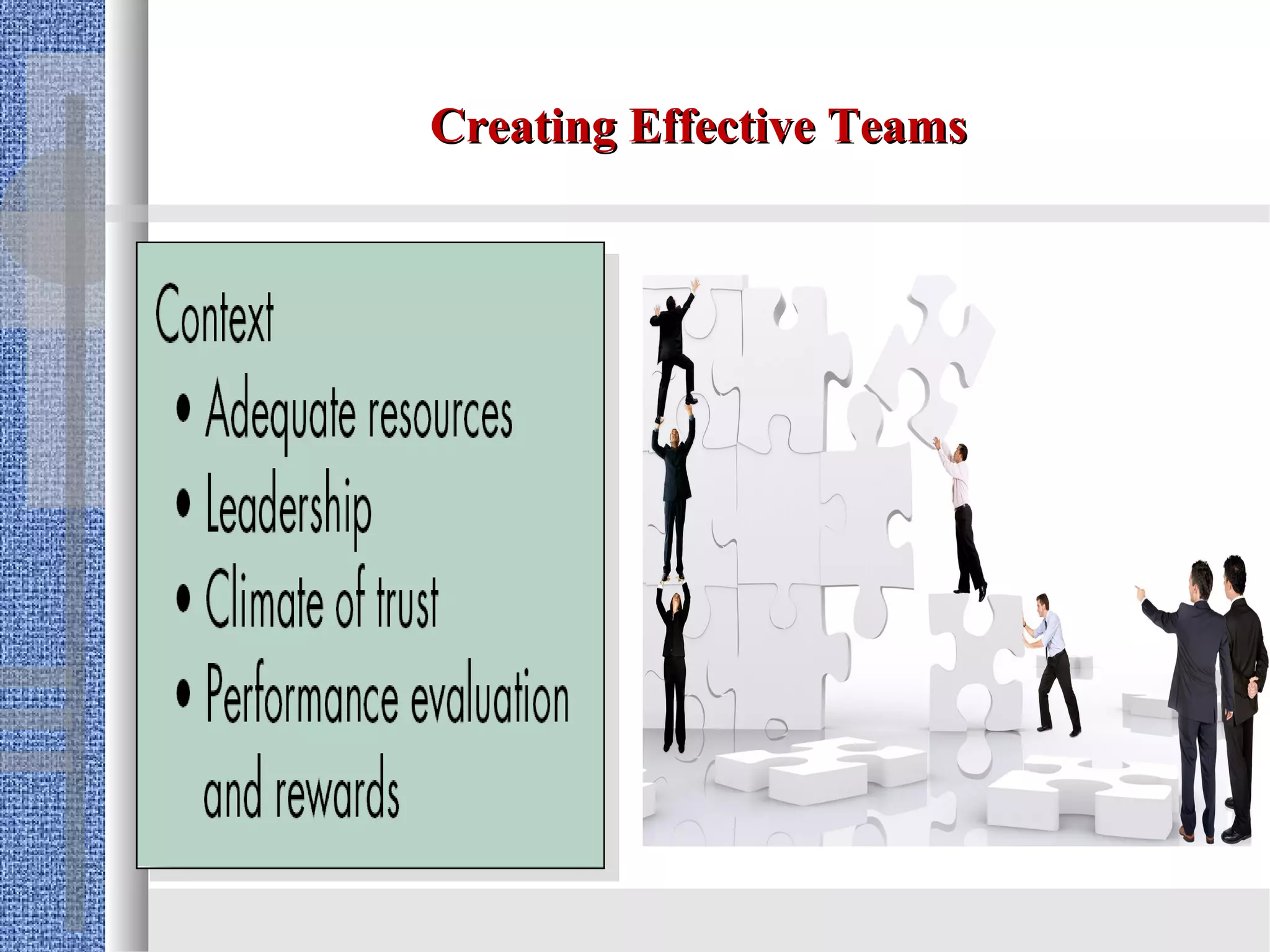 Creating Effective Teams
 
