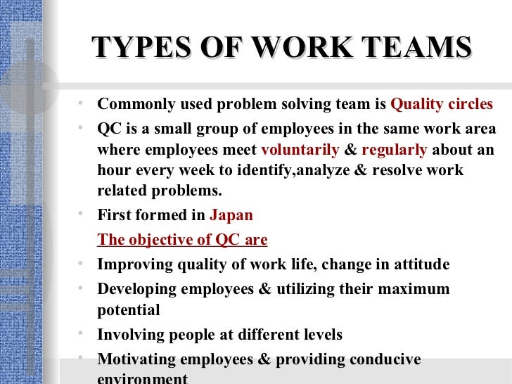 work teams good example of working in a team