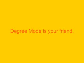 Degree Mode is your friend. 