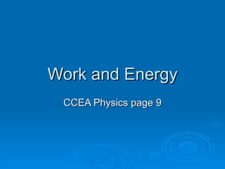 Work and Energy CCEA Physics page 9 