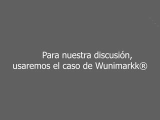 Para nuestra discusión,
usaremos el caso de Wunimarkk®
ImpactGroup
ImpactGroup
ImpactGroup
ImpactGroup
 