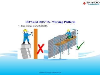 Use Proper Working Platform Sign Working at height safety precaution, Scaffolding safety | PDF