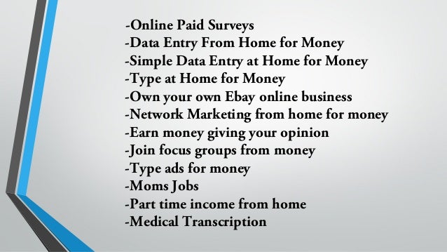 Work at home for money
