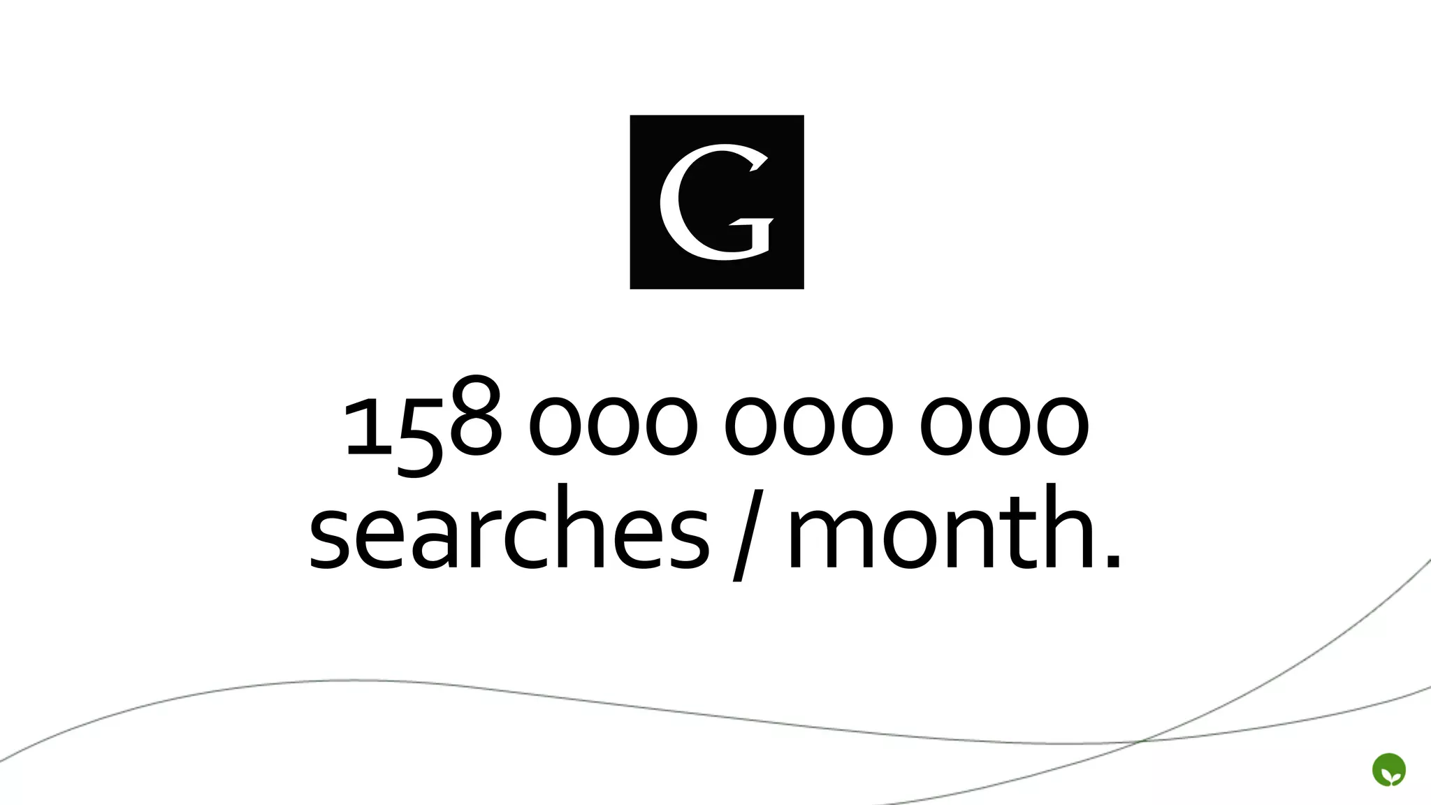 158	
  000	
  000	
  000	
  
searches	
  /	
  month.	
  
 