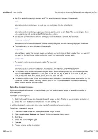 Workbench user guide