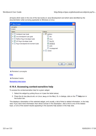 Workbench user guide