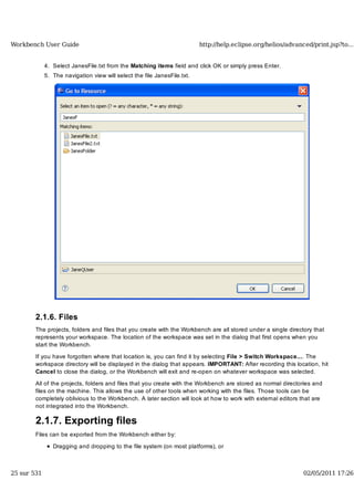 Workbench user guide