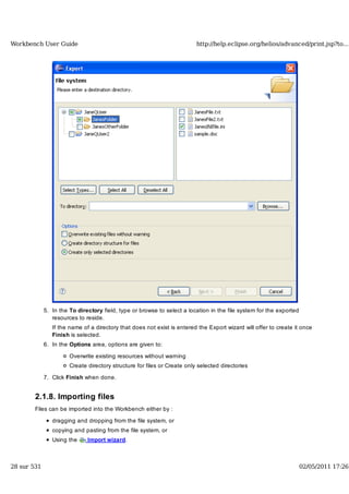 Workbench user guide