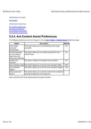 Workbench user guide