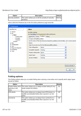 Workbench user guide